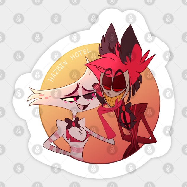 Alastor and Angel Dust Sticker by rentaire